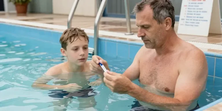 se baigner dans une piscine trouble