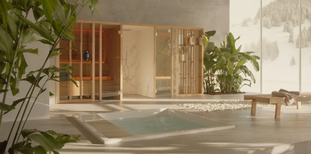 Espace bien-être avec sauna et spa